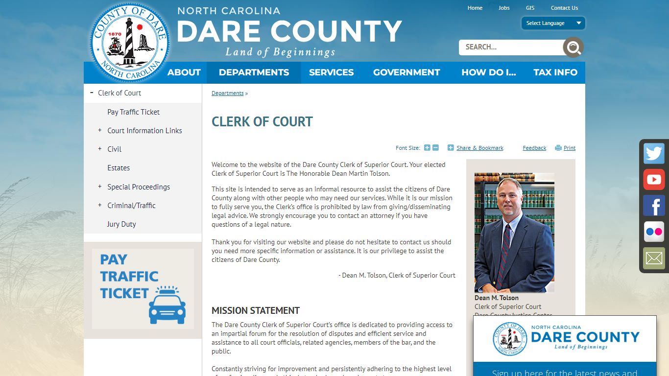 Clerk of Court | Dare County, NC